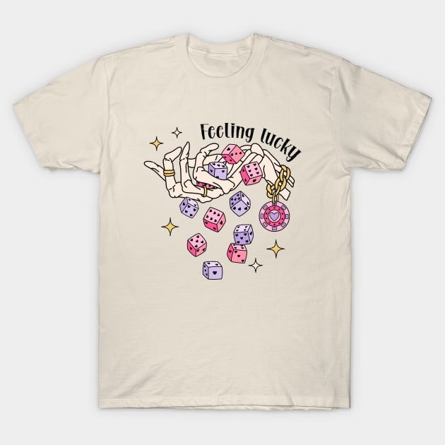 Feeling Lucky Skeleton Love T-Shirt by Nessanya